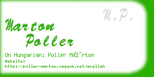 marton poller business card